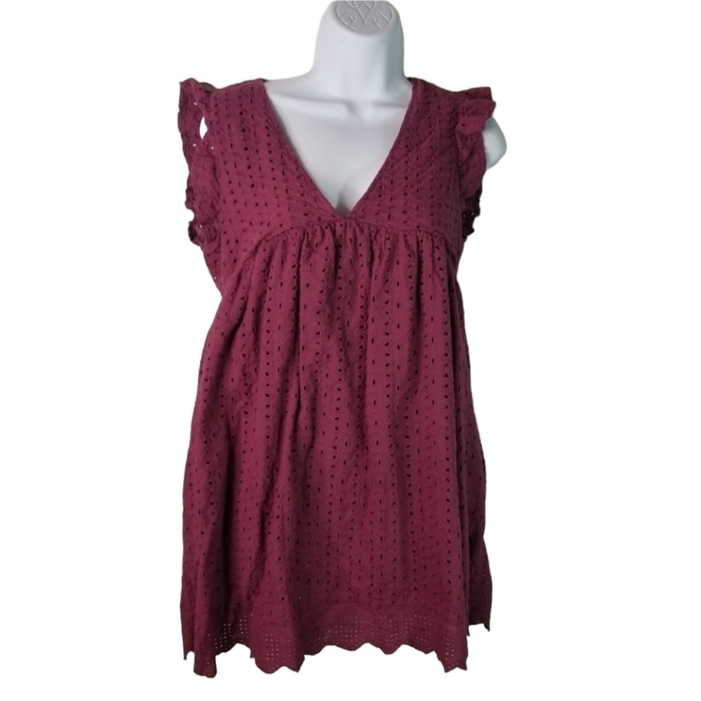 The Impeccable Pig eyelet mini dress
